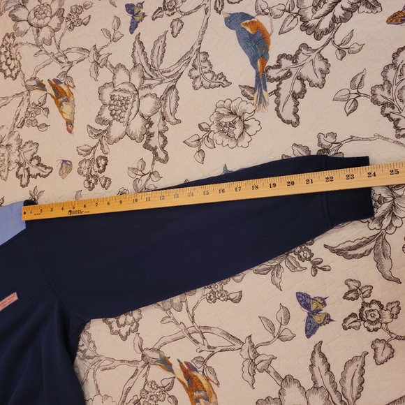 Vineyard Vines Men's 1/4 Zip-Up Sweater in Navy and Light Blue Sz Small - Picture 13 of 14